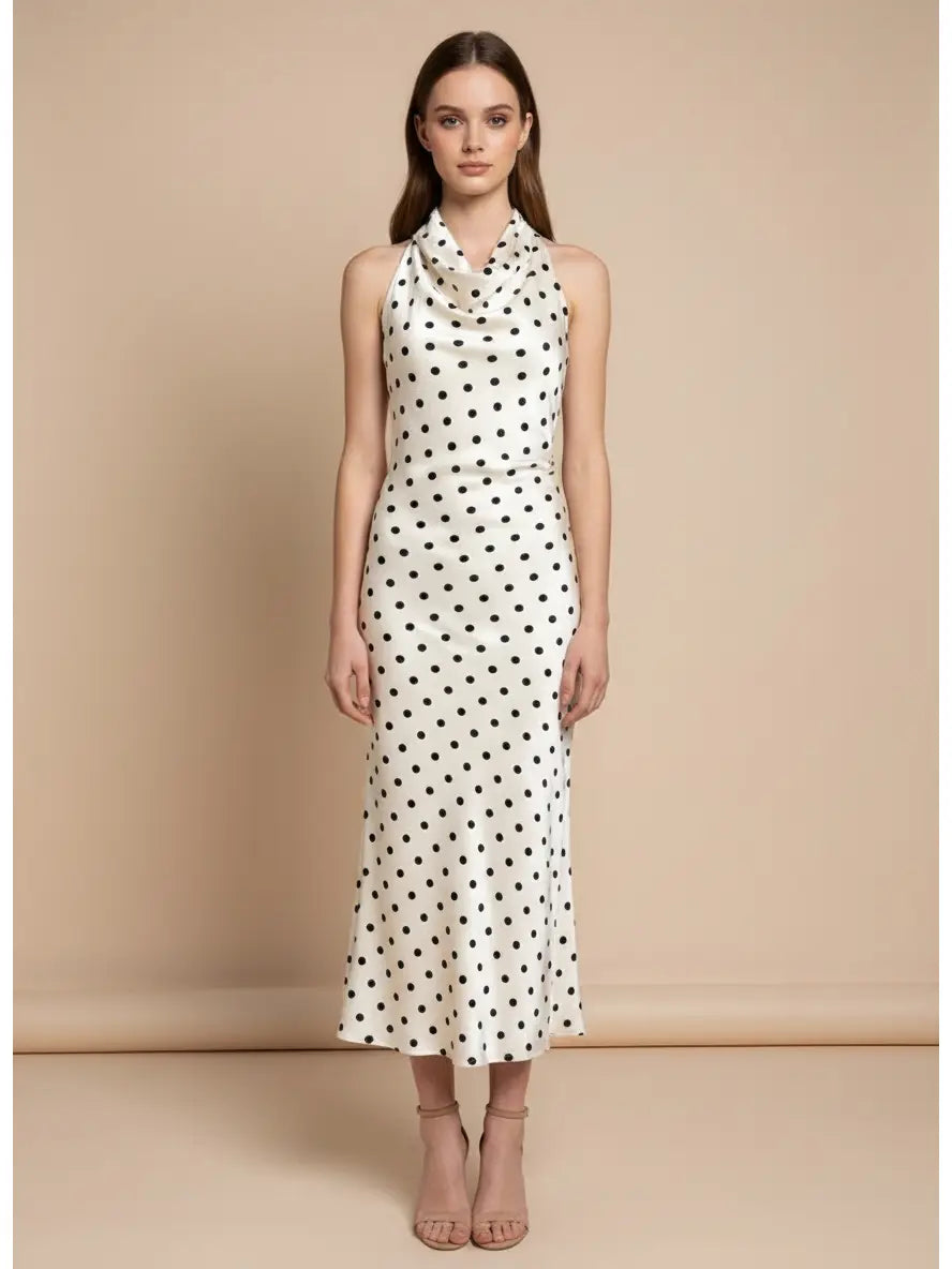 Kaycee Polka Dot Halter Dress