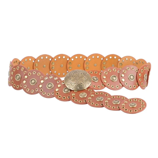 Circle Caterpillar Belt Tan