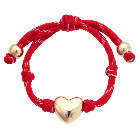 Puffy Heart Bracelet Red