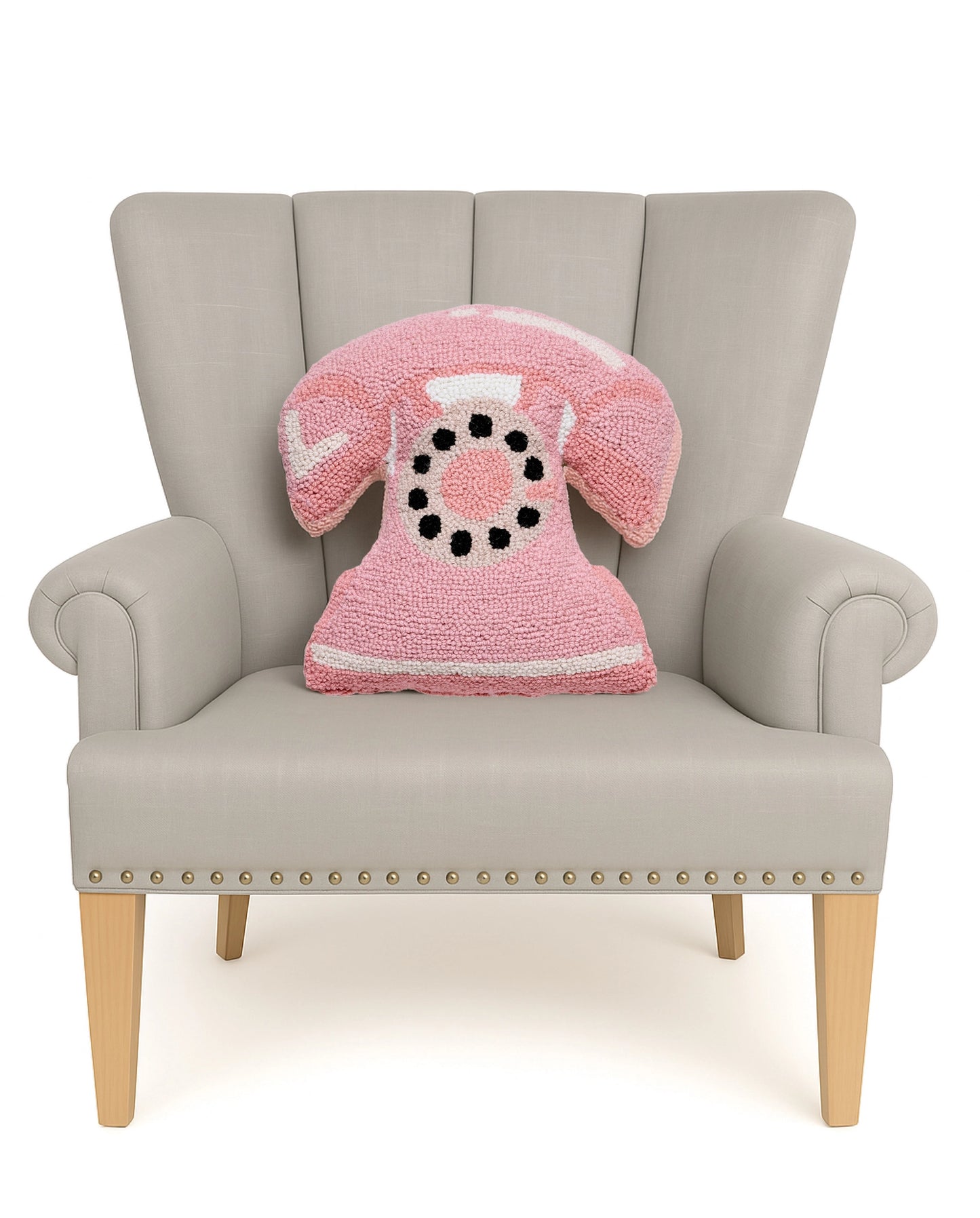 Shaped Pink Telephone Hook Pillow