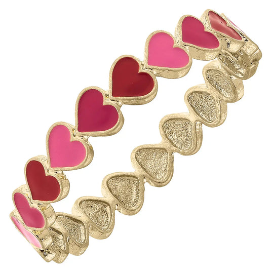 Colored Hearts Enamel Bangle
