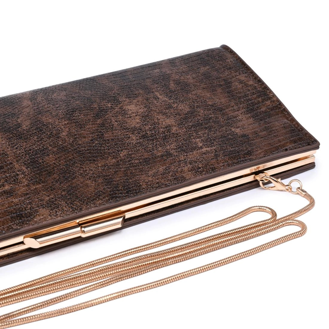 Nazlee Lizard Clutch Brown