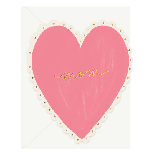 Mom Heart Scallop Card