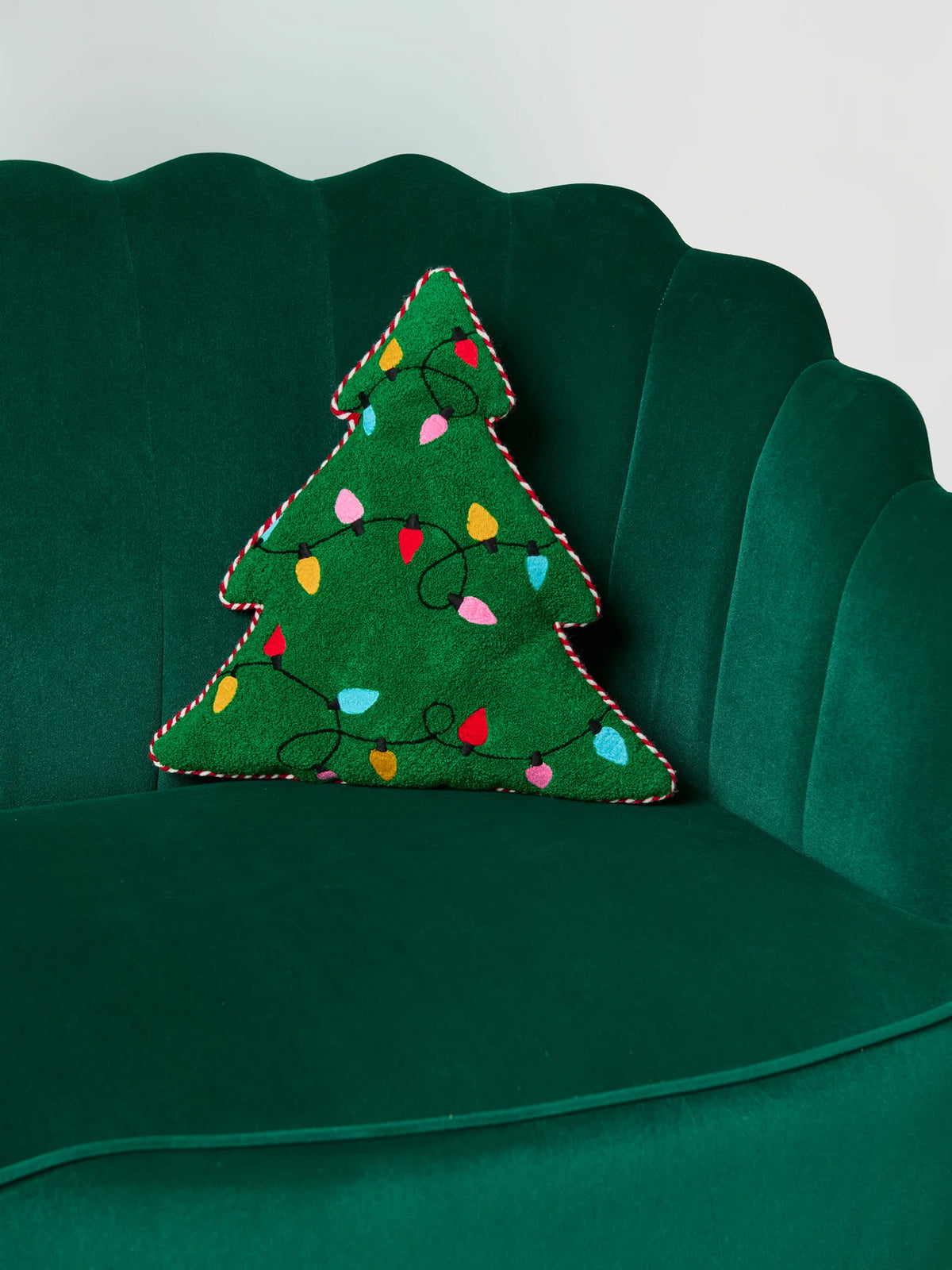Merry Lights Tree Shaped Pillow