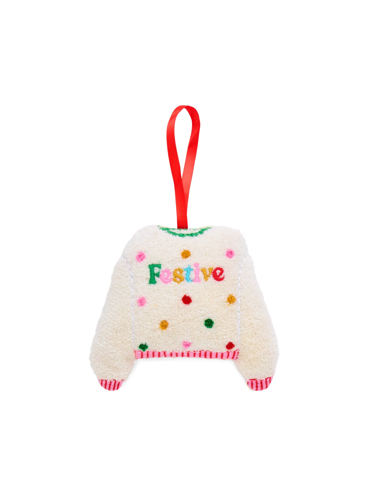 Festive Sweater Ornament Ivory