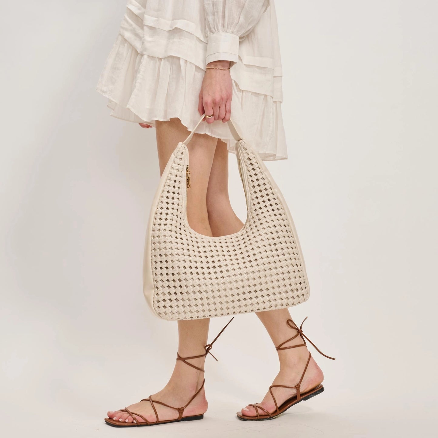 Renne Woven Hobo Purse Oat