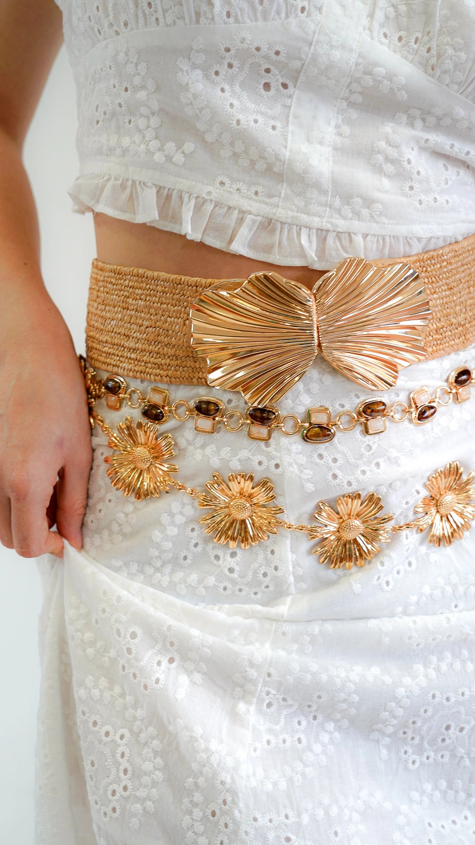 Ruby Stone Chain Belt