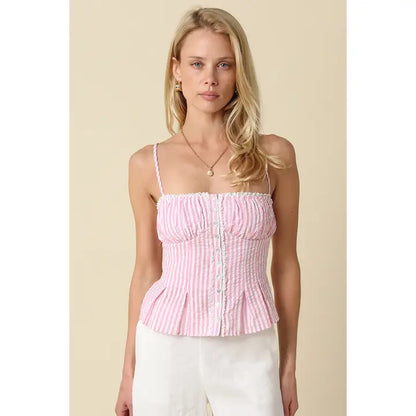 Tayrn Pinstripe Cami Pink
