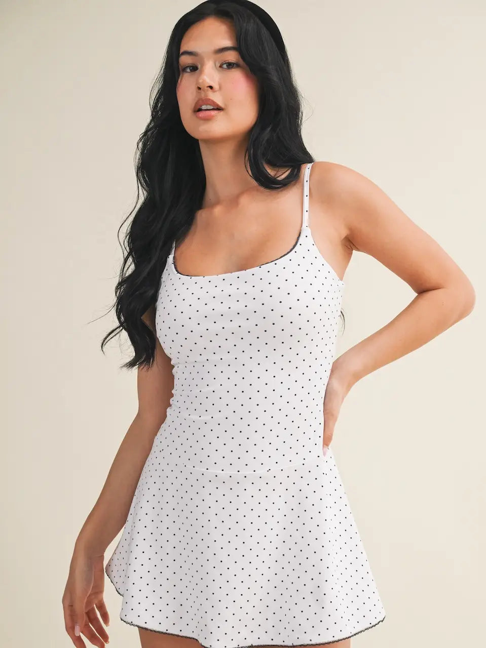 White Polka Dot Sports Dress