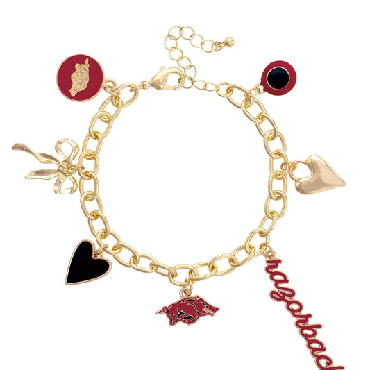 Razorbacks Enamel Charm Bracelet