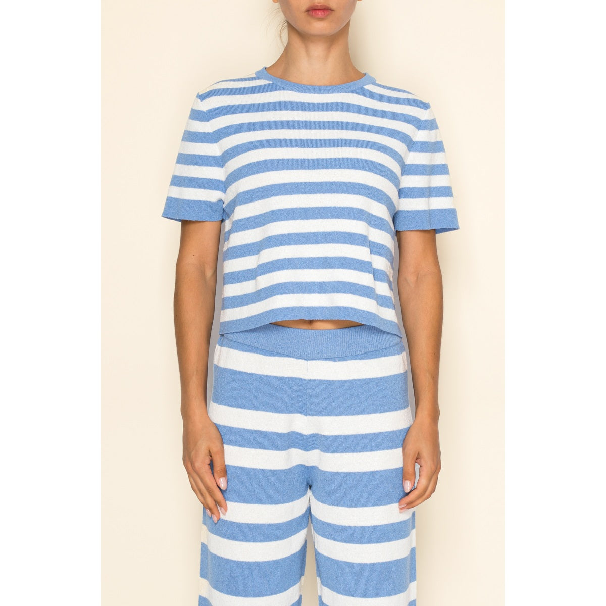 Eli Stripe Knit Top & Pants Set of 2 Blue - Clothe Boutique