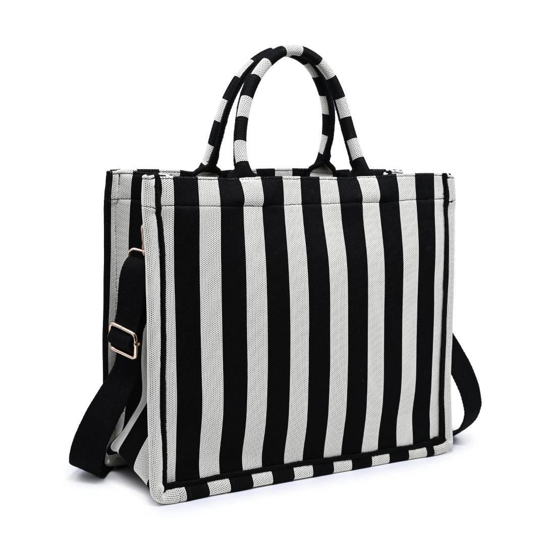 Iona Stripe Handbag Black/White - Clothe Boutique