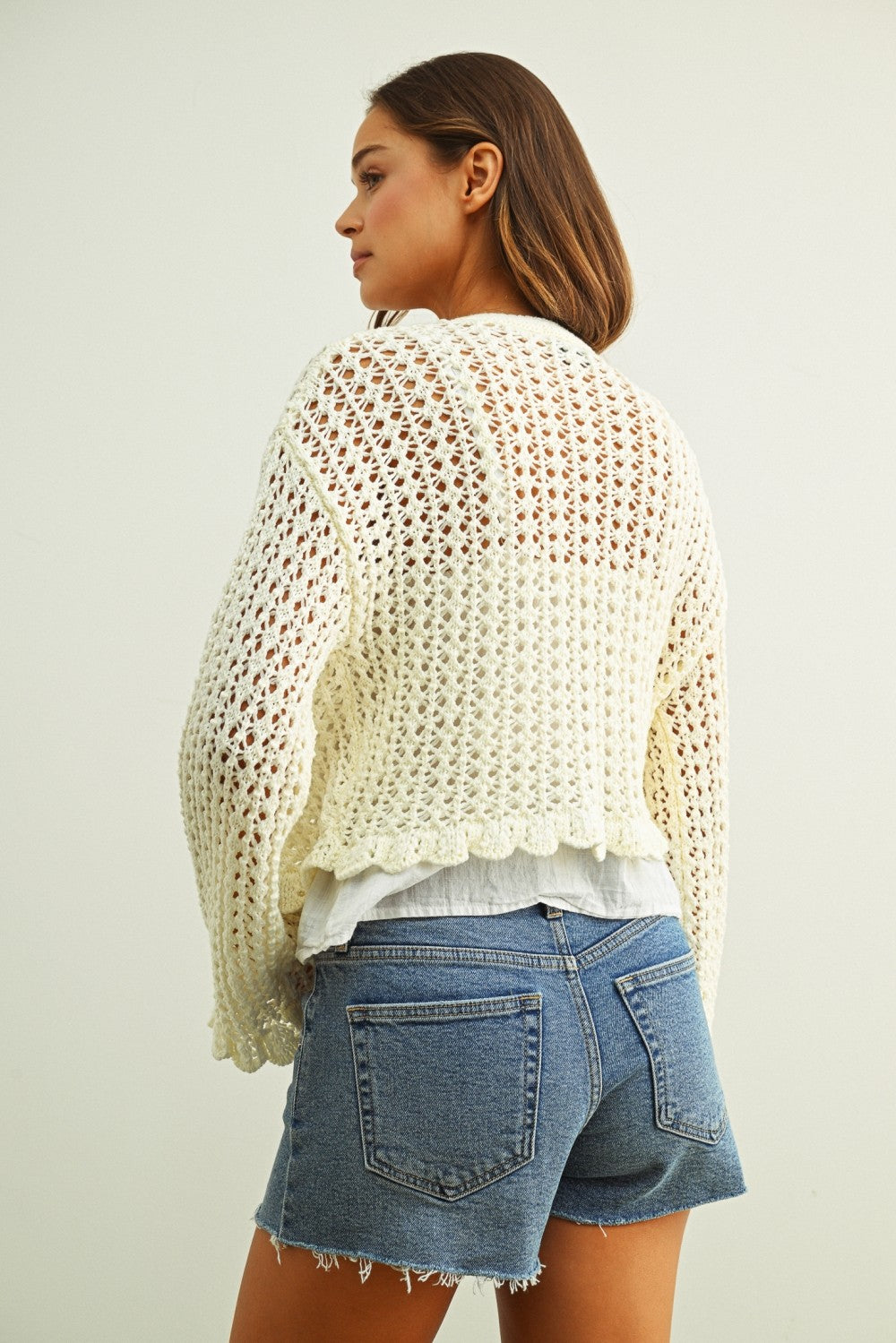 Ruffled Detail Cardigan