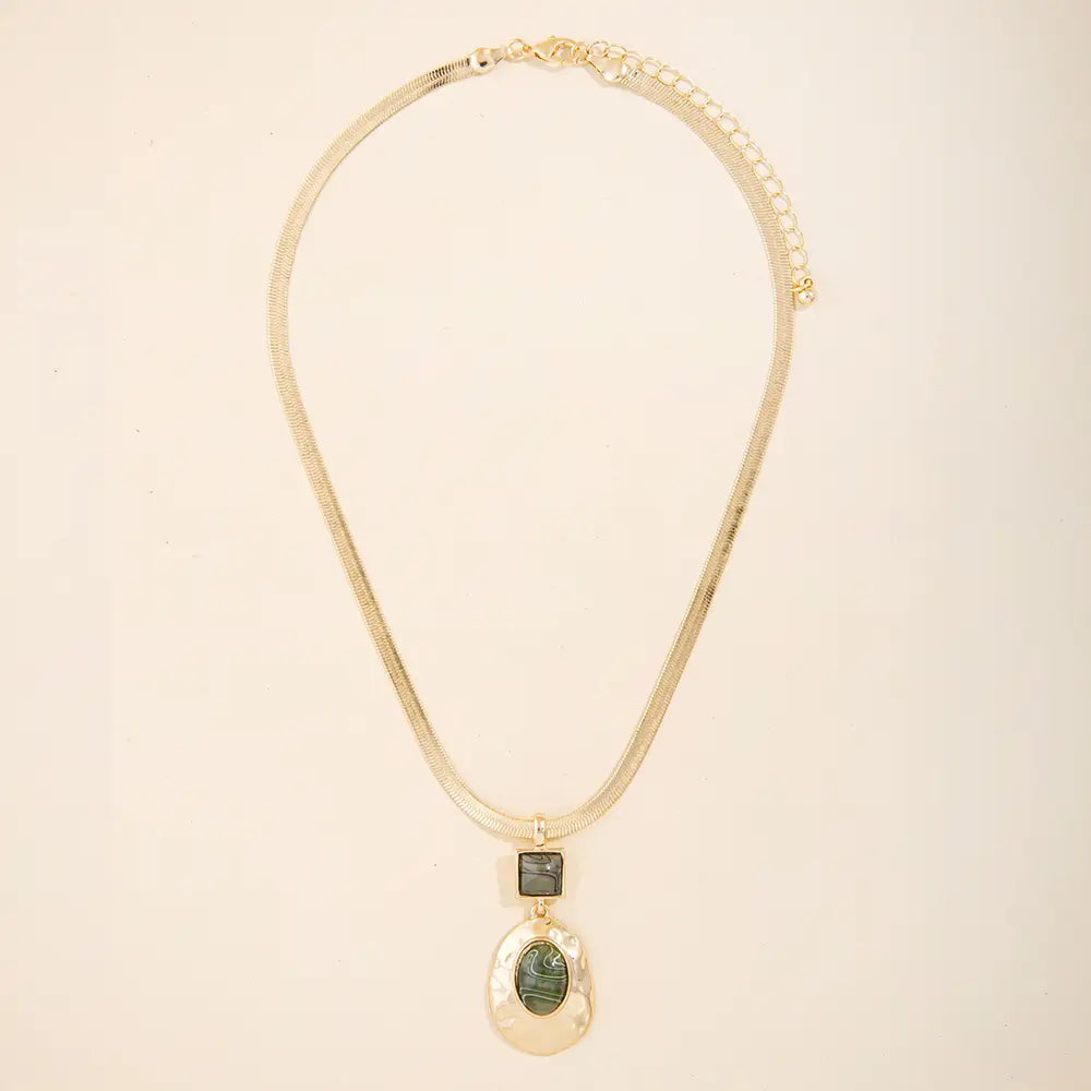 Hammered Oval Pendant