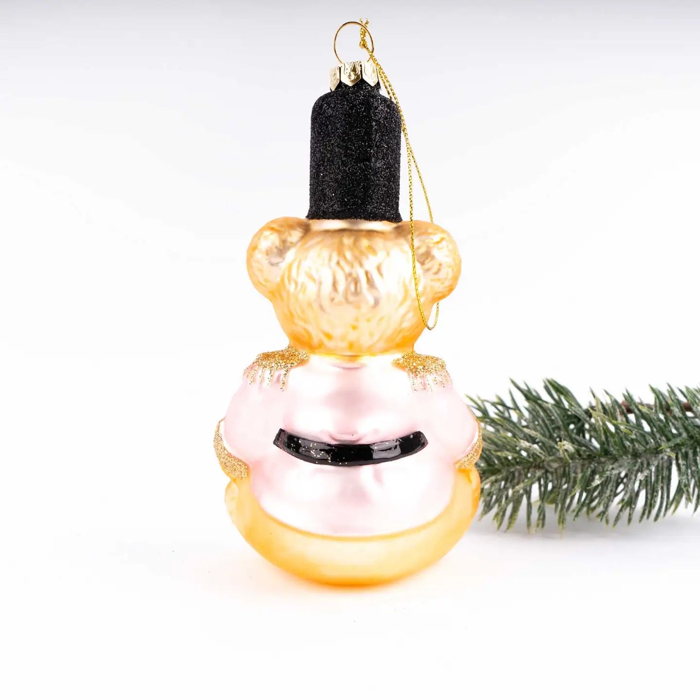 Pink Bear Glass Ornament