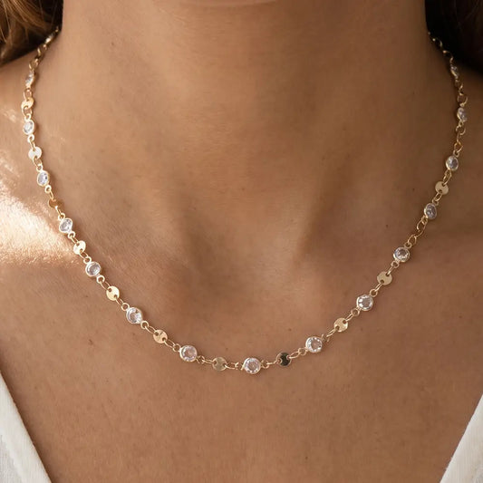 Alternating Bezel Necklace
