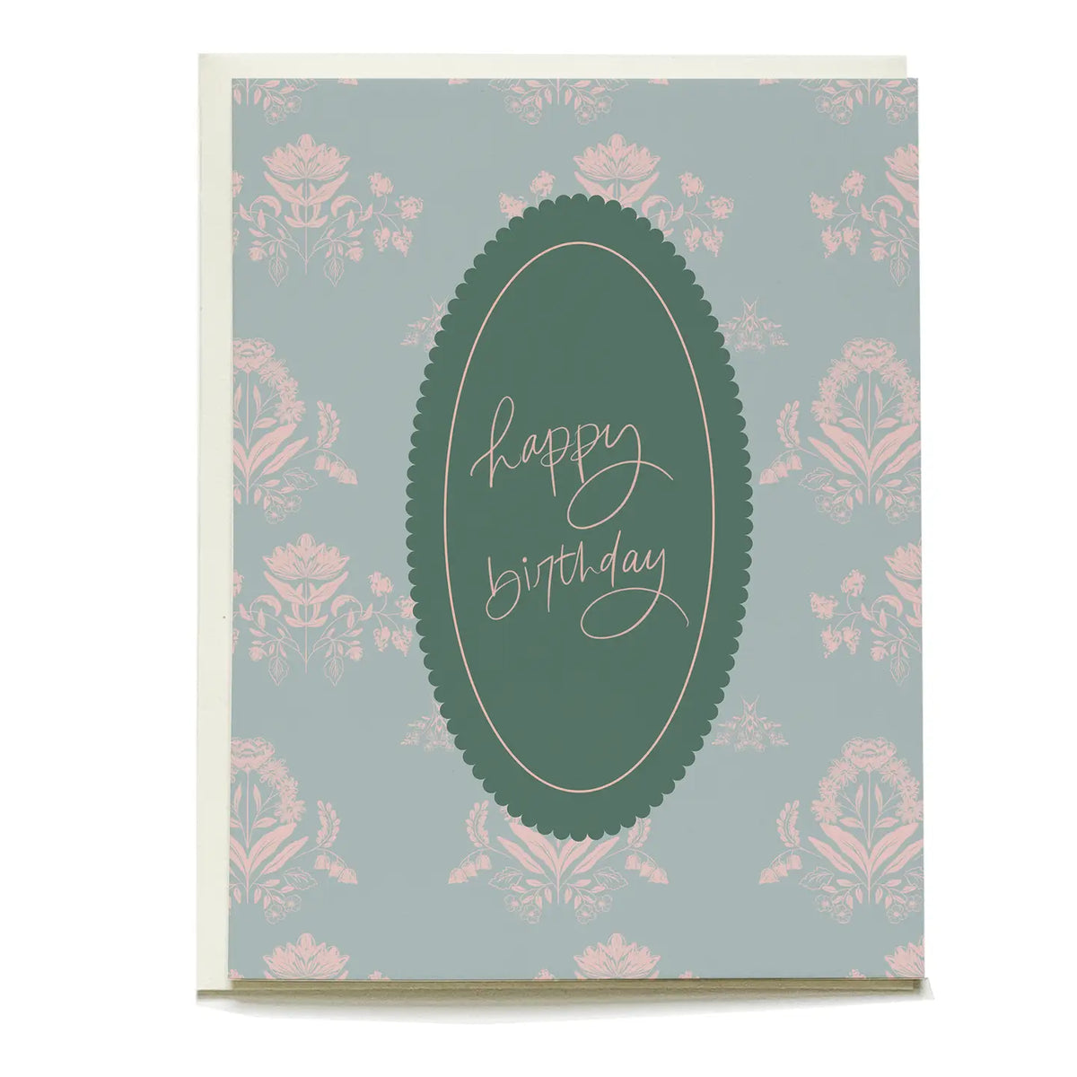 Damask Floral Birthday Card