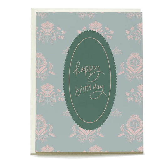 Damask Floral Birthday Card