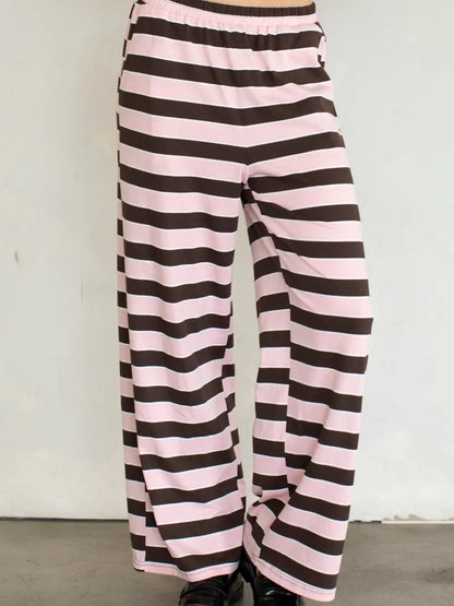 Pink/Brown Wide Stripe Pants