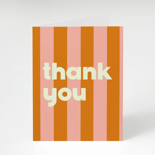 Orange Stripe Thank You Card