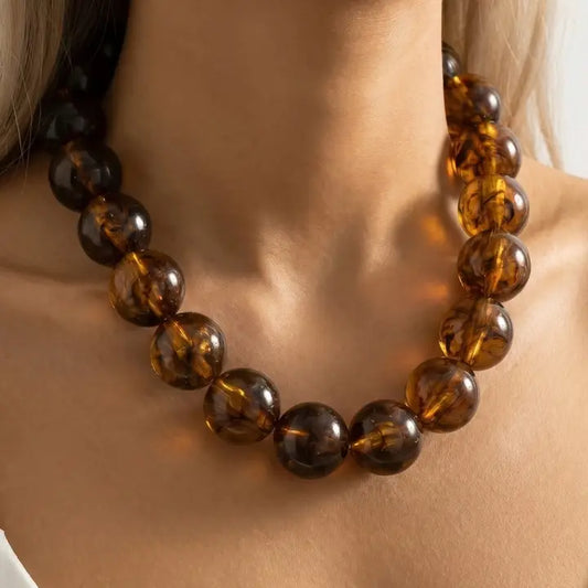 Ball Bead Necklace Tortoise