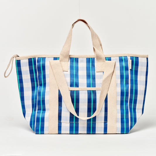 Nylon Cooler Tote La Mer Blue Neon