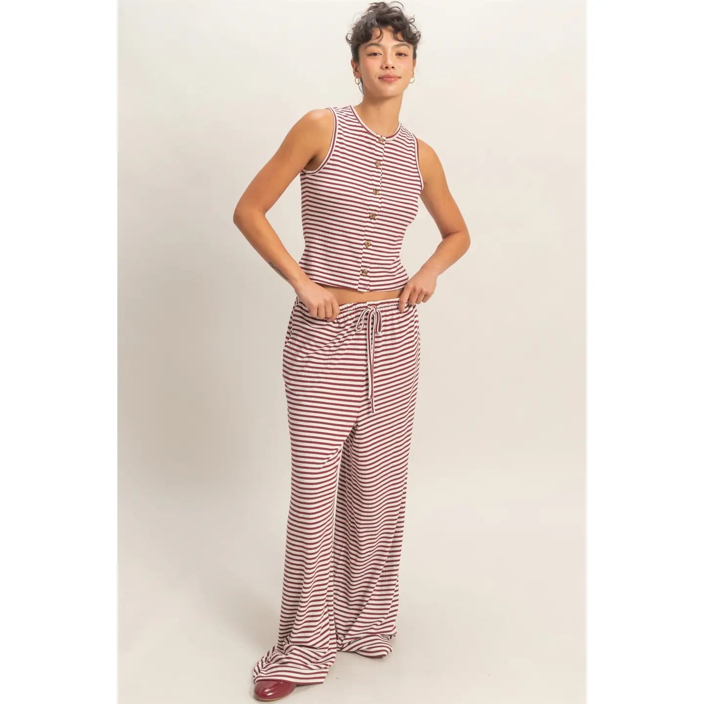 Striped Tank & Pants Set of 2 Red