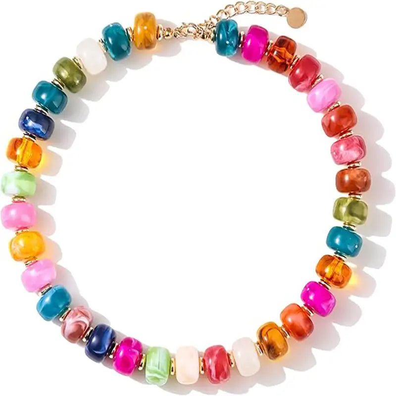 Multi Resin Bead Necklace Bright