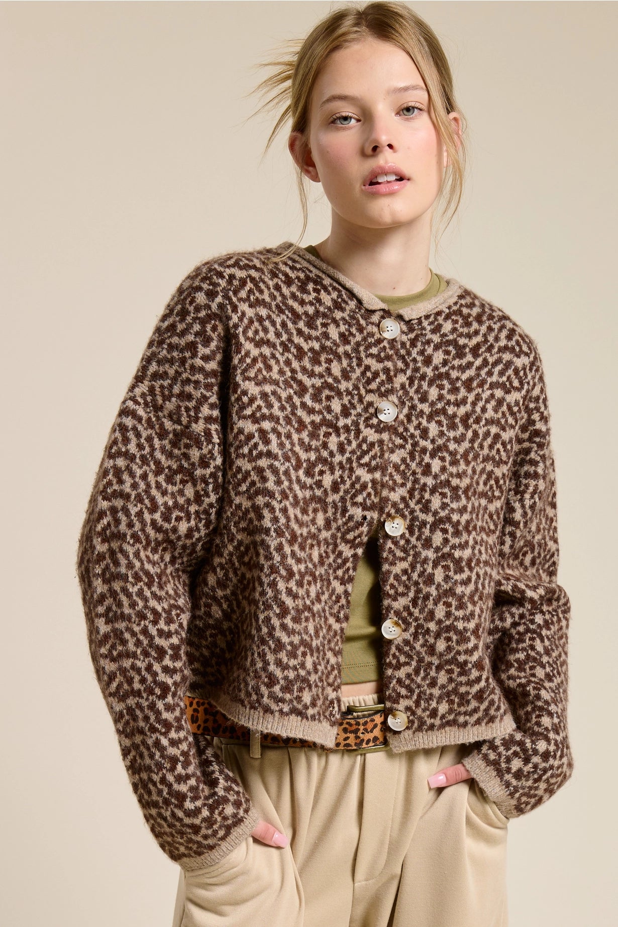 Cheetah Print Knit Cardigan - Clothe Boutique