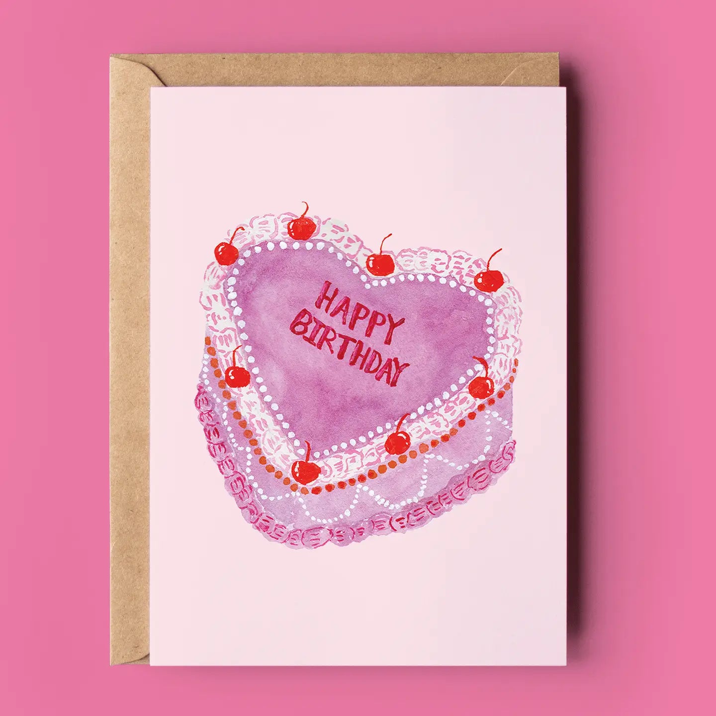 I Heart Birthdays Cake Card