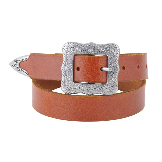 Western Square Belt Tan