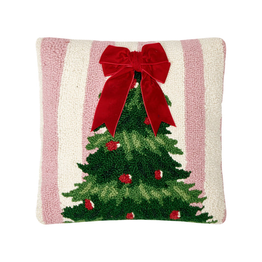Pink Stripe Tree W/Ribbon Hook Pillow
