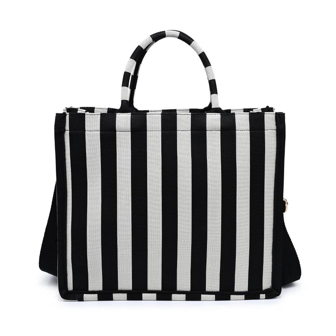 Iona Stripe Handbag Black/White - Clothe Boutique