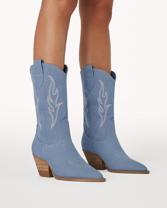 Asha Billini Blue Denim Boots