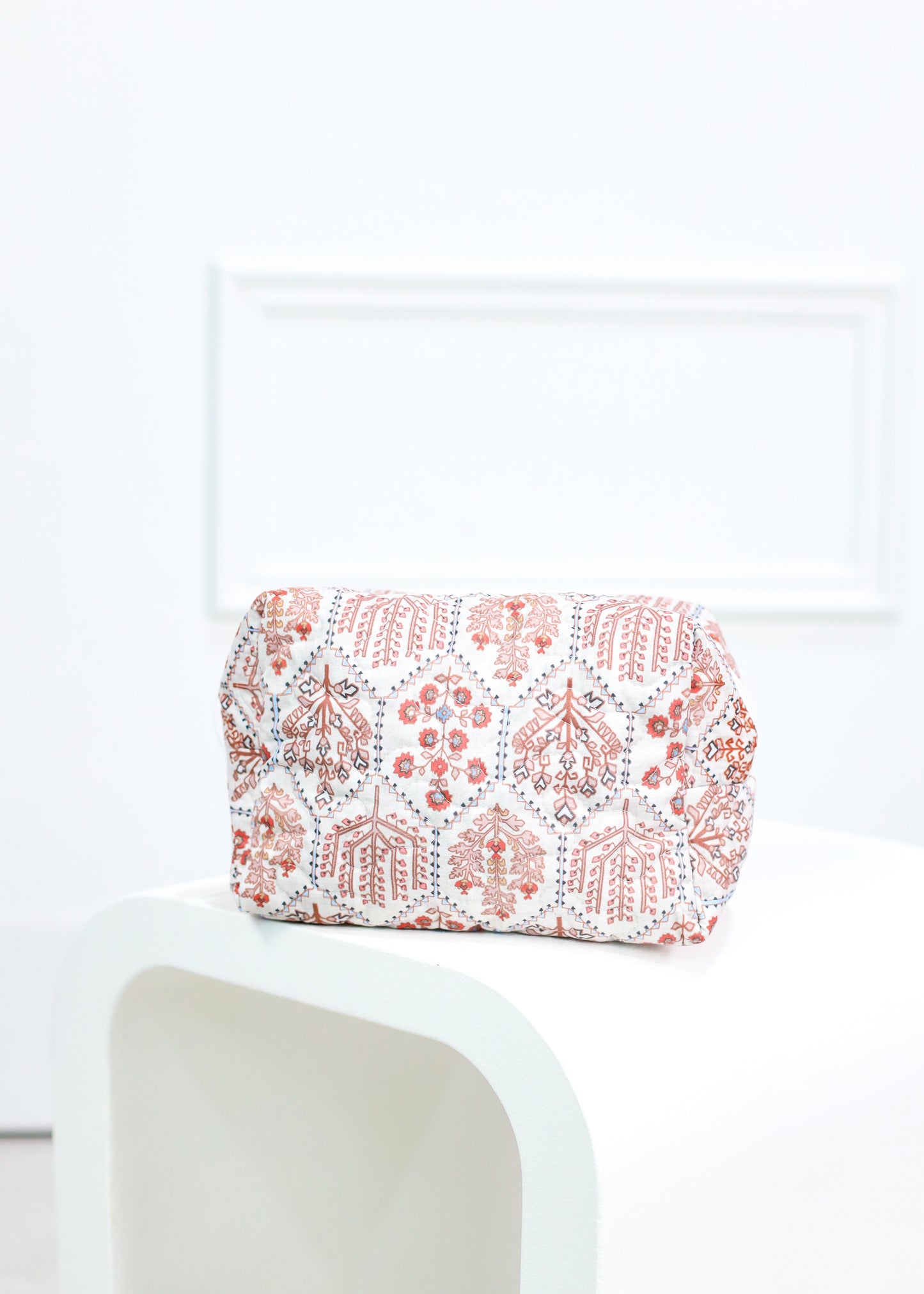 Tavi Sand Patchwork Quilted Makeup Bag L
