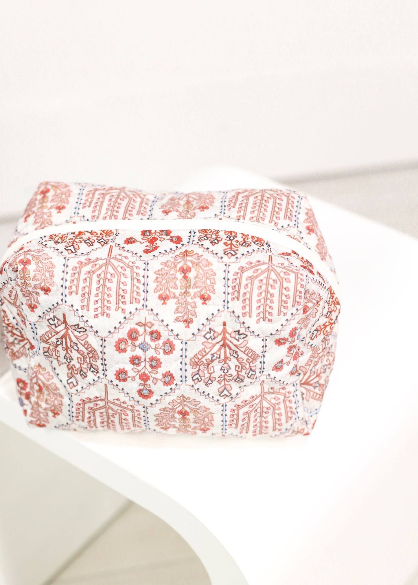 Tavi Sand Patchwork Quilted Makeup Bag L
