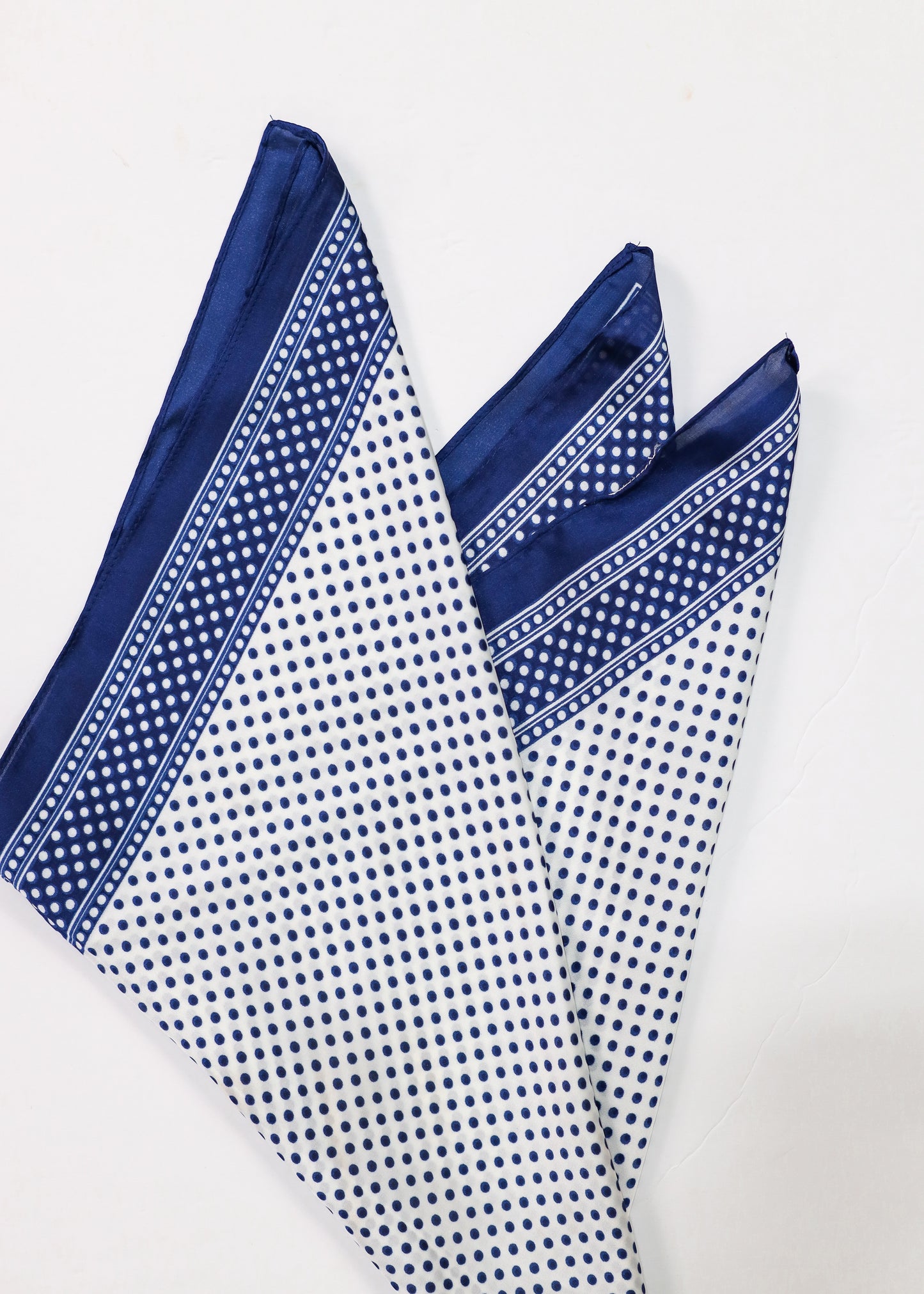 Square Polka Dot Scarf Navy