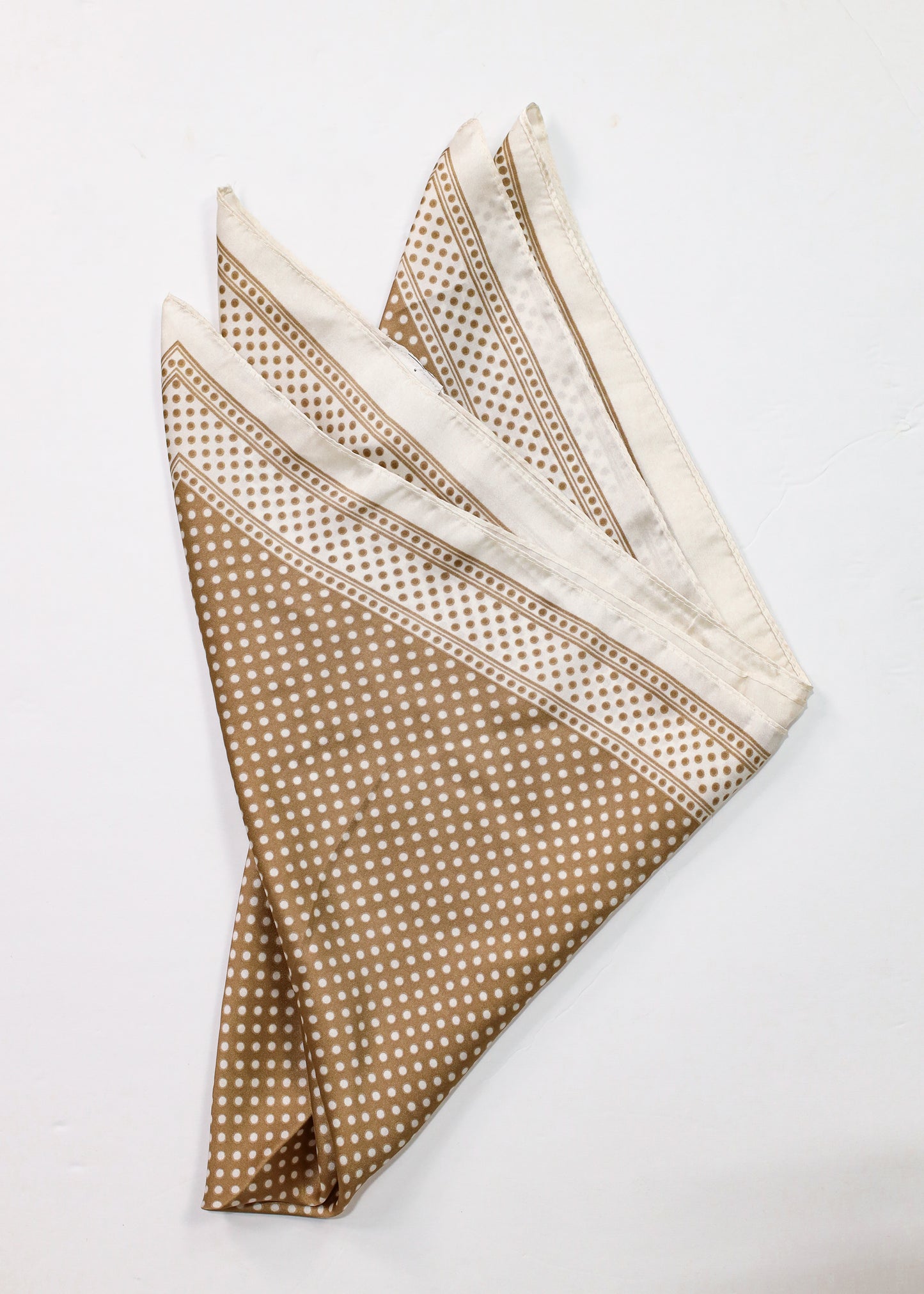 Square Polka Dot Scarf Beige
