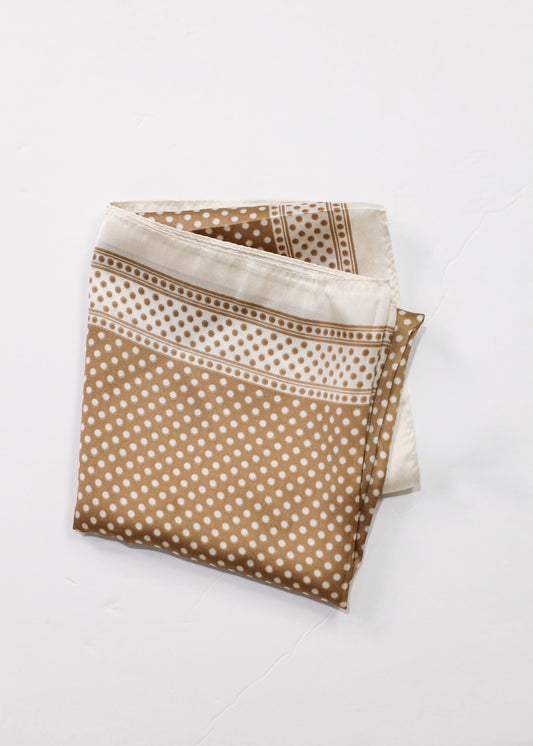 Square Polka Dot Scarf Beige