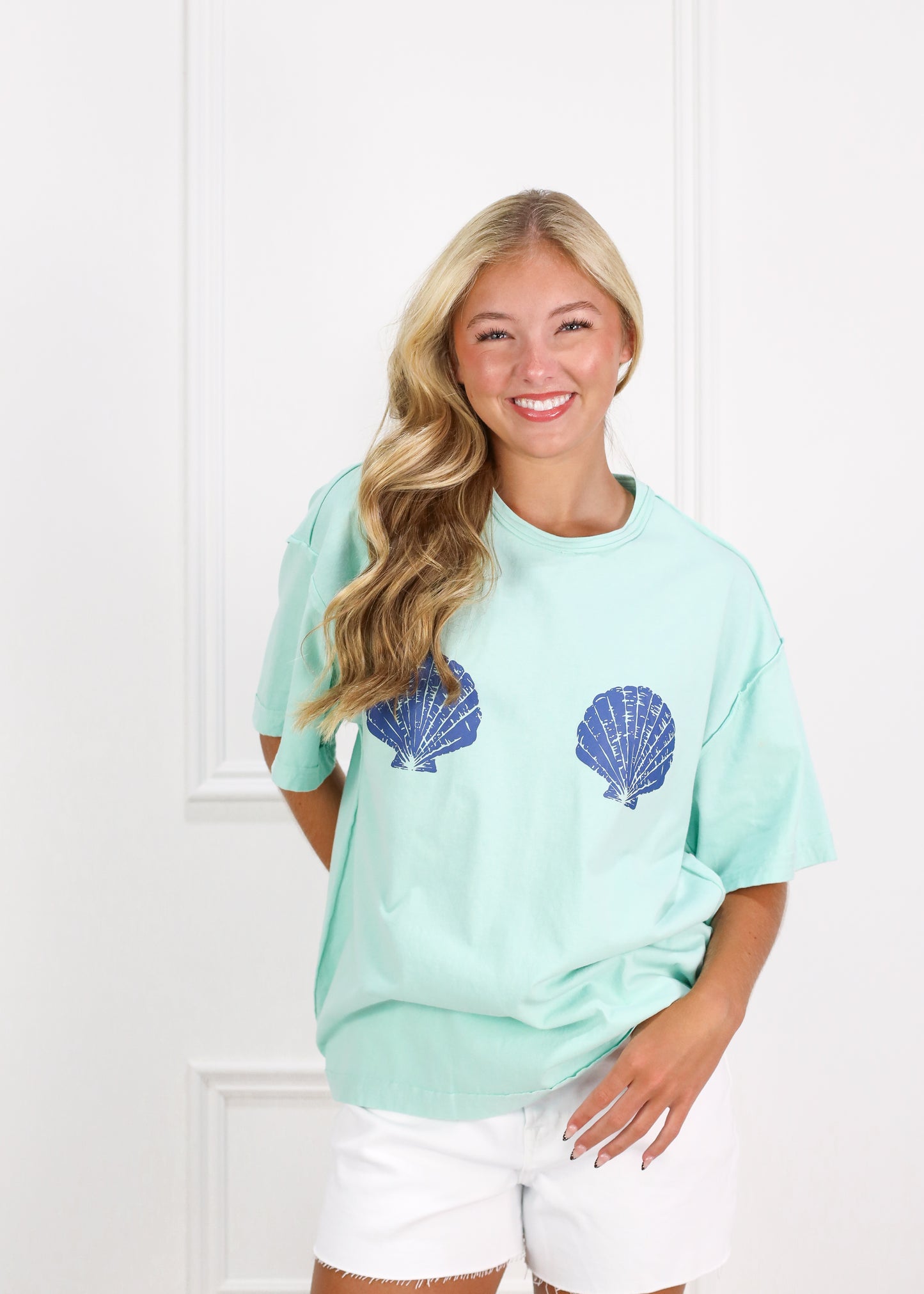 Sea Shell T-shirt Navy/Aqua