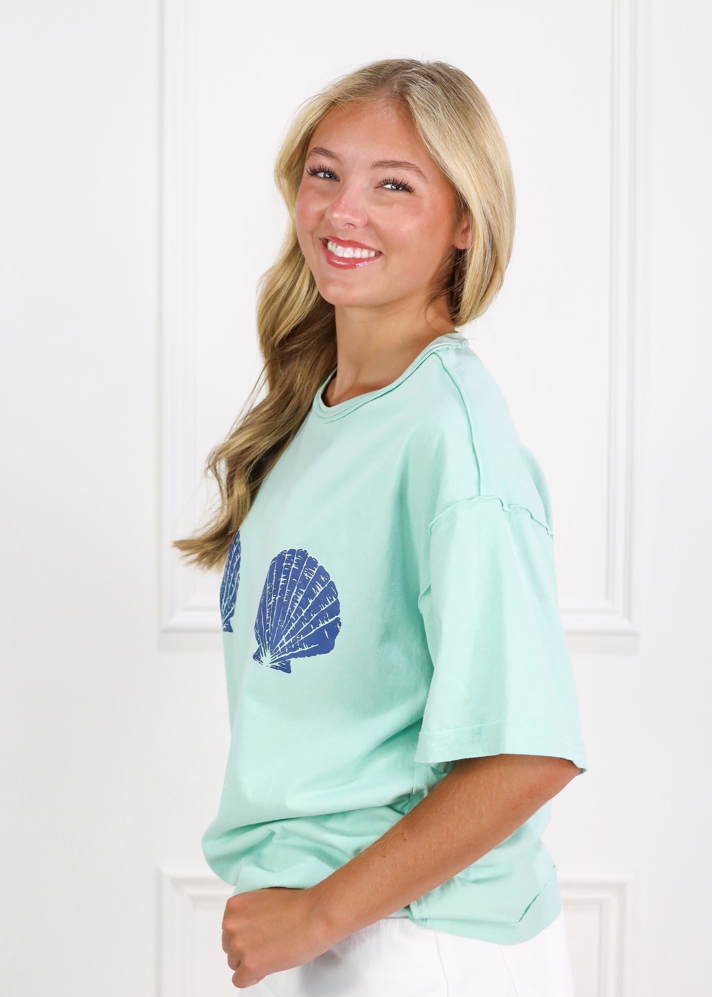 Sea Shell T-shirt Navy/Aqua