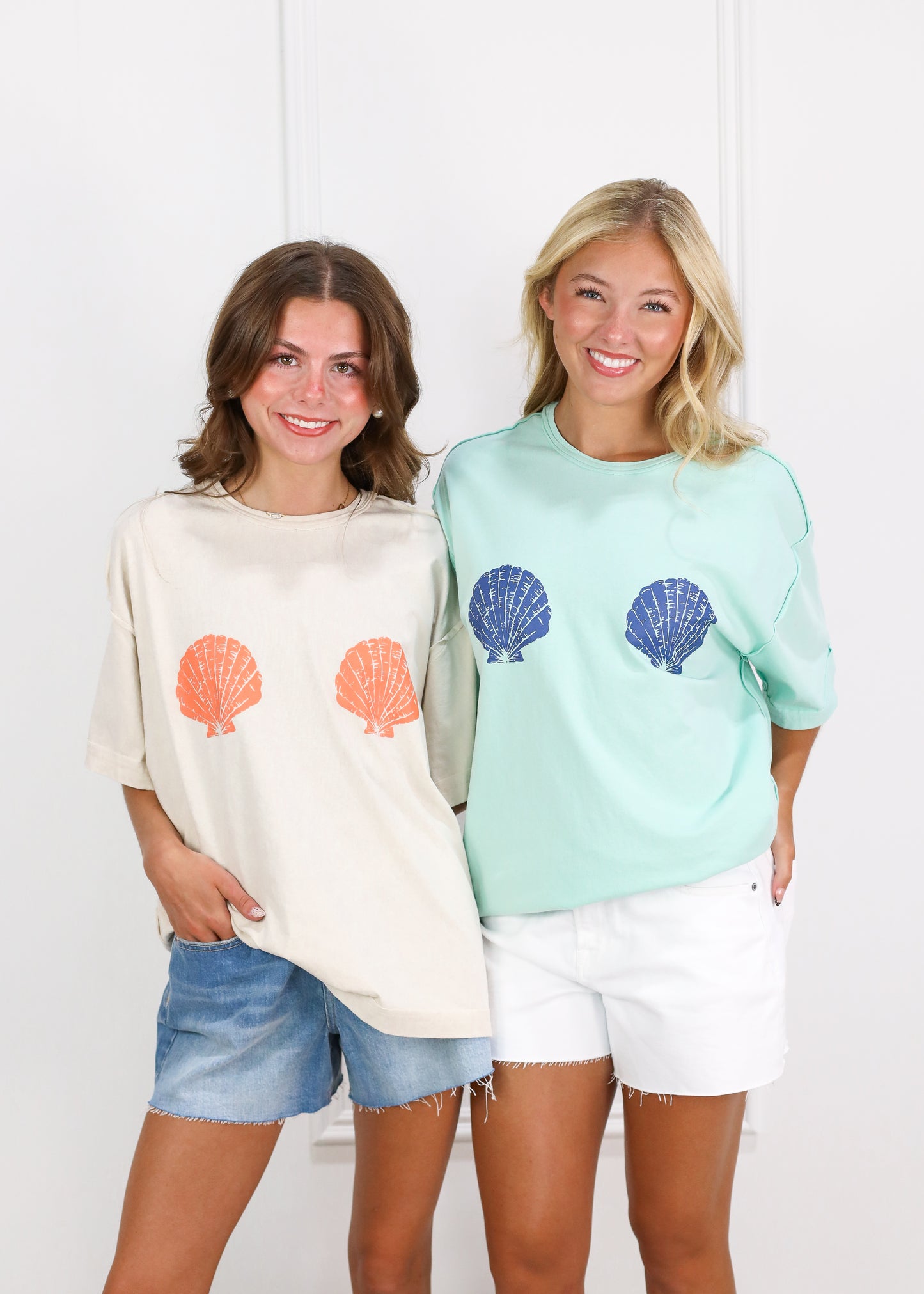 Sea Shell T-shirt Navy/Aqua