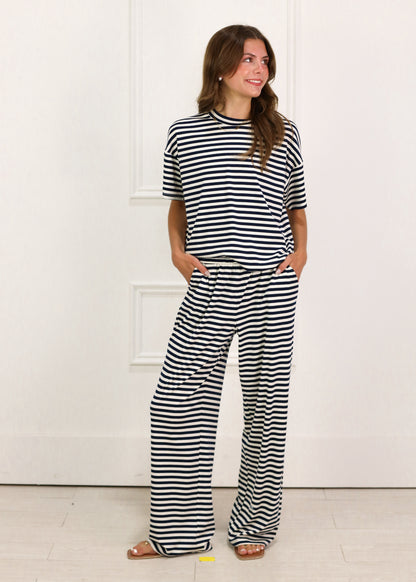 Mandy Stripe Pants Navy/White