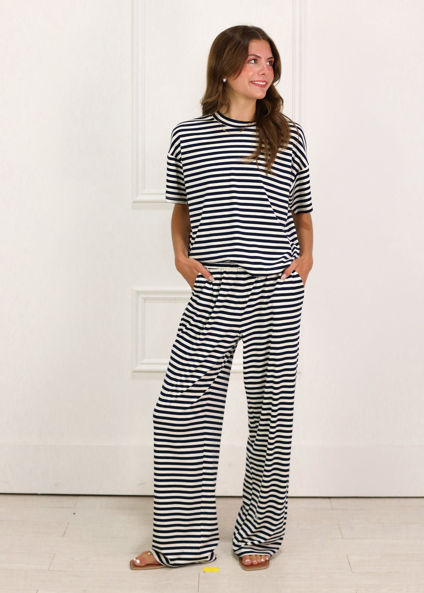 Mandy Stripe Top Navy/White