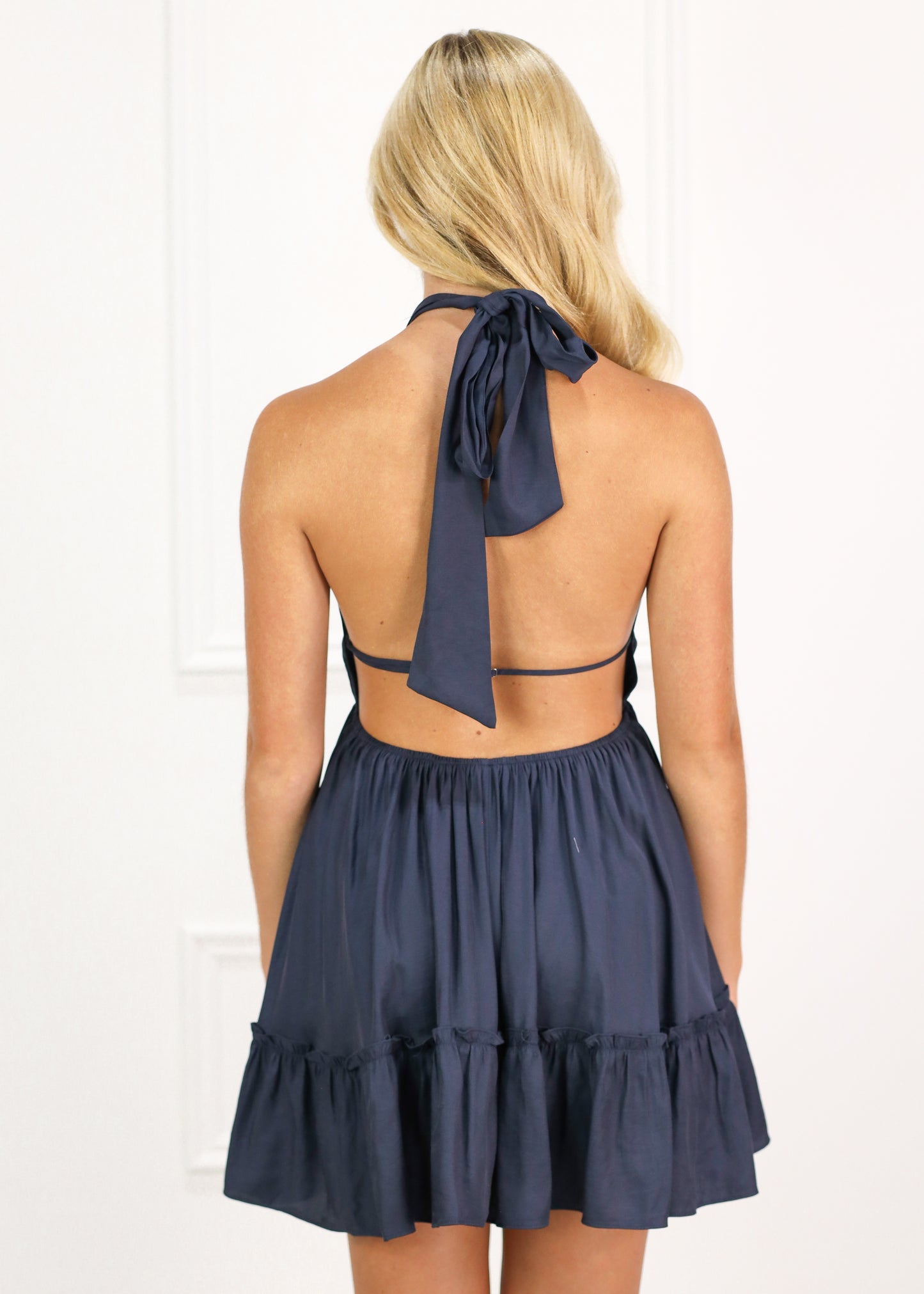 Halter Romper Dress Navy
