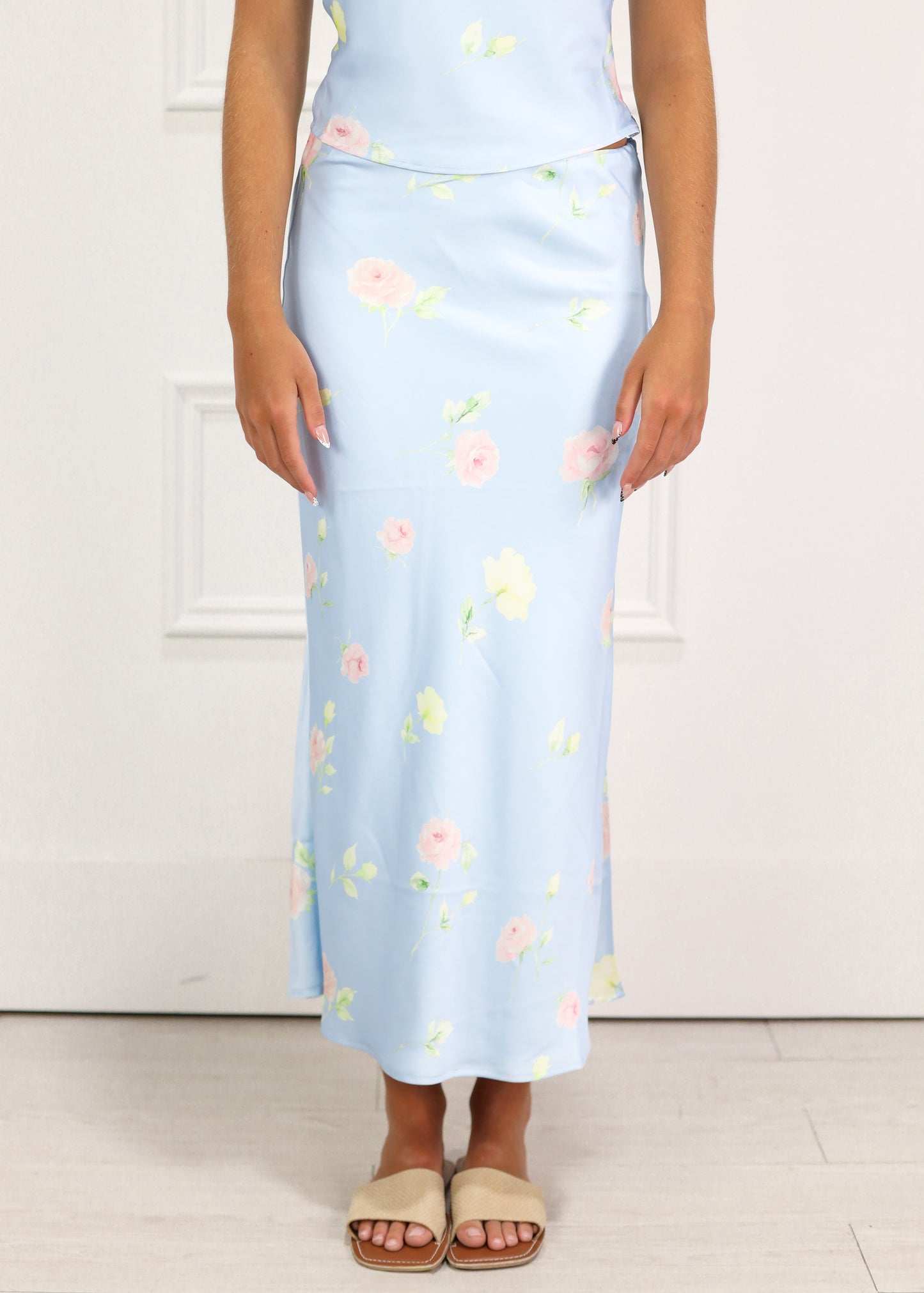 Isla Blue Floral Maxi Skirt