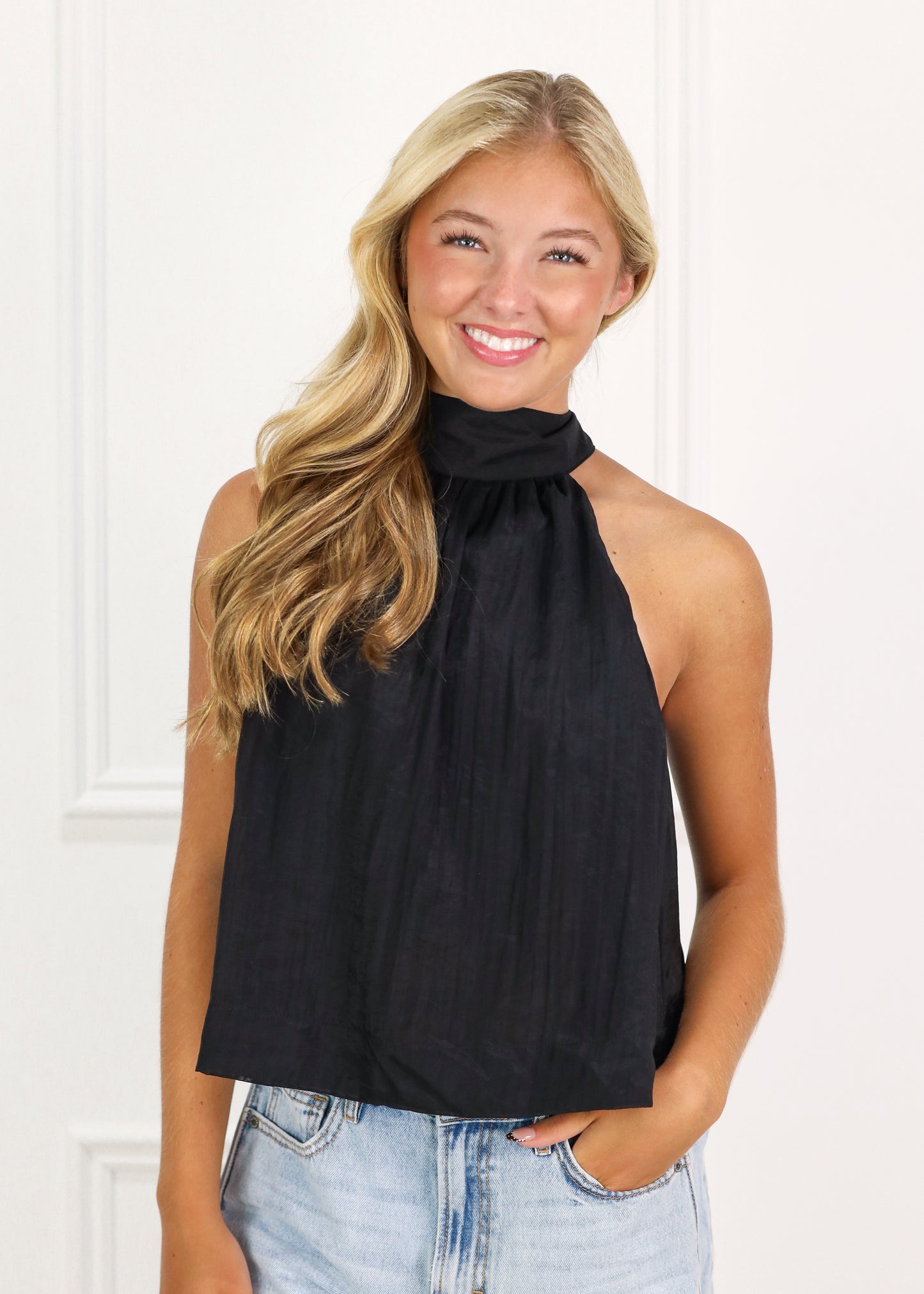 Halter Flare Top Black