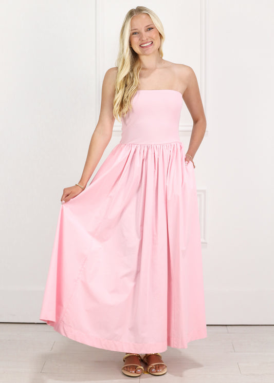 Strapless Midi Dress Pink