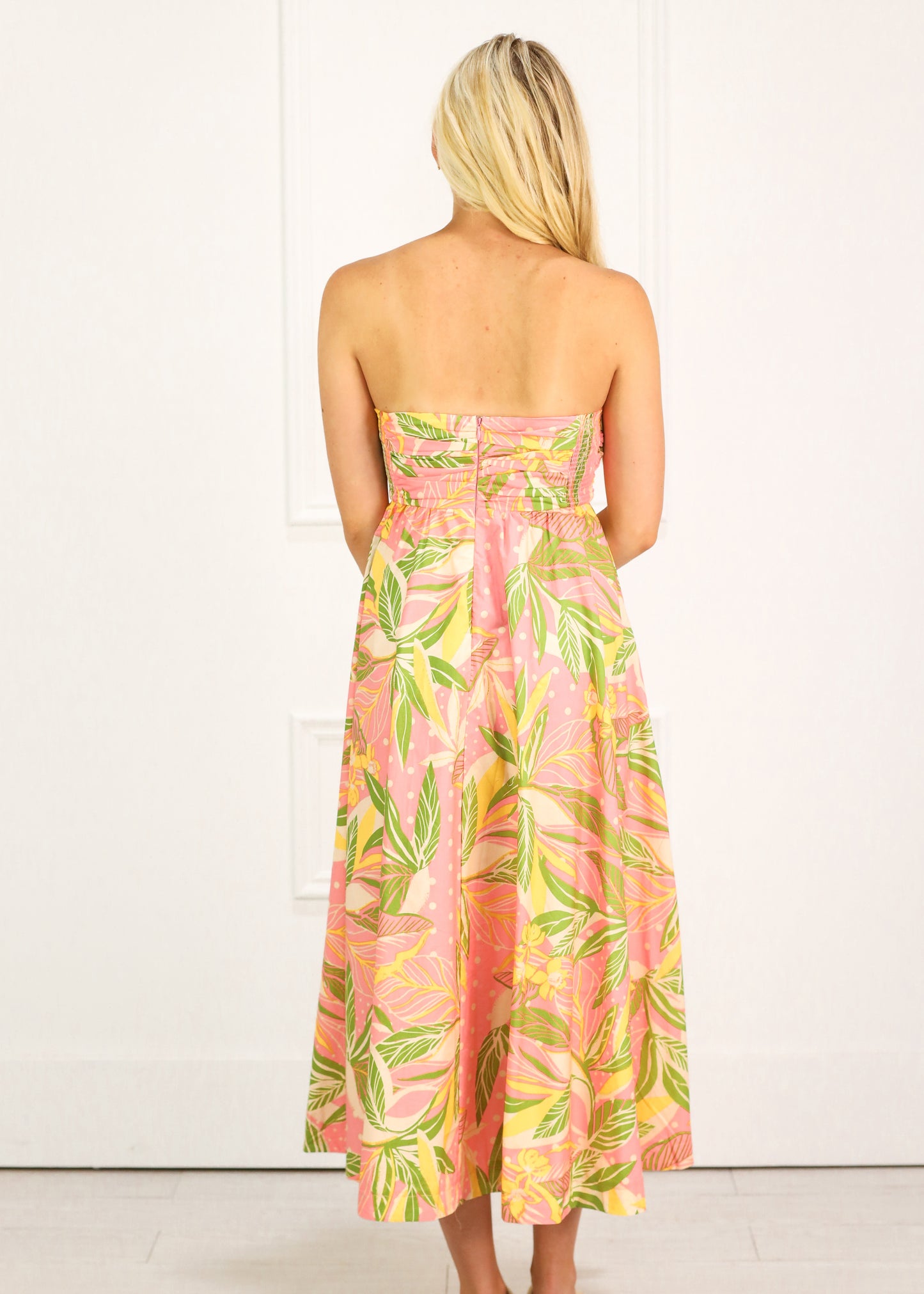 Tropical Oasis Strapless Dress