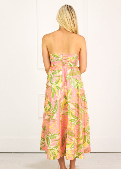 Tropical Oasis Strapless Dress